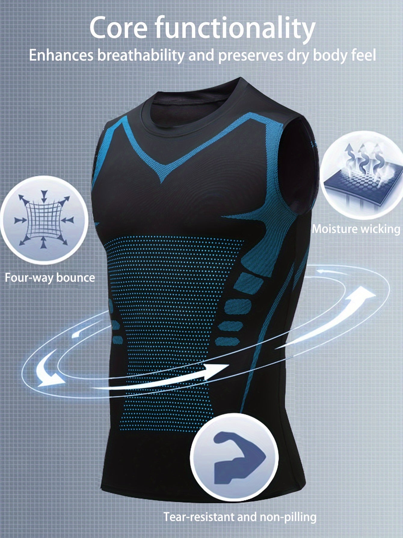 Set of 3 Men'S Athletic Compression Tank Tops, Sleeveless Shirts for Basketball, American-Style Training Vests Designed for Moisture-Wicking And Quick-Drying, Ideal for Sports And Outdoor Activities