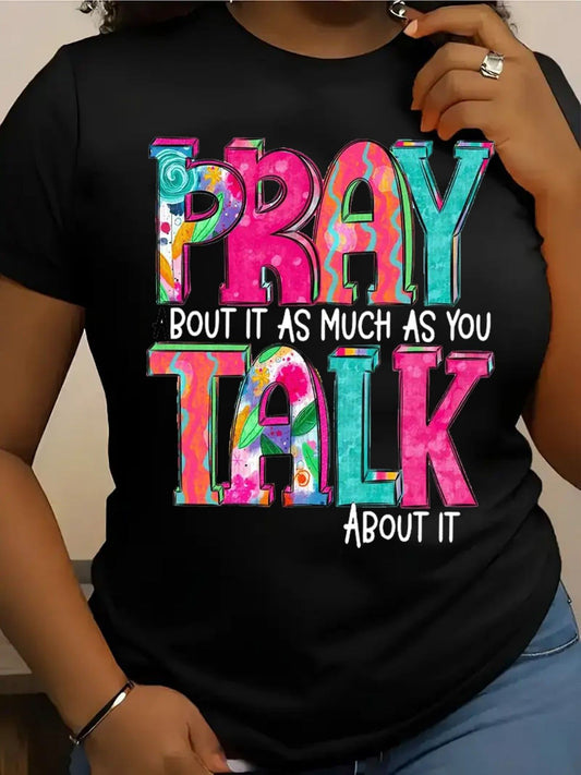 Men's Plus Size Stylish Black T-Shirt with Vibrant Colorful Text - Unique Graphic Tee for Everyday Wear, Perfect Gift for Friends and Family on Special Occasions