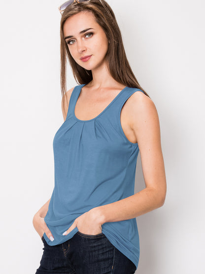 Women's Sleeveless Scoop Neck Loose Fit Tank Top