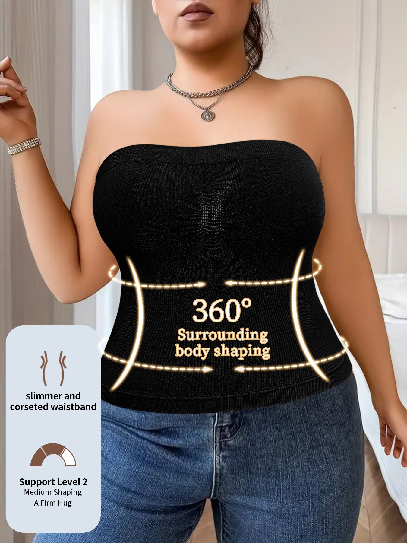 Plus-Size Tummy Control Bodysuit for Women - Comfortable, Breathable Shapewear