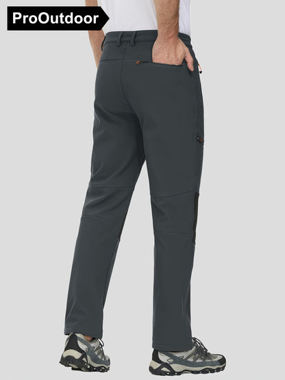 Men's Winter Fleece Pants Outdoor Softshell Pants Thickened Warm Lined Camping Fishing Trekking Hiking Pants Casual Trousers