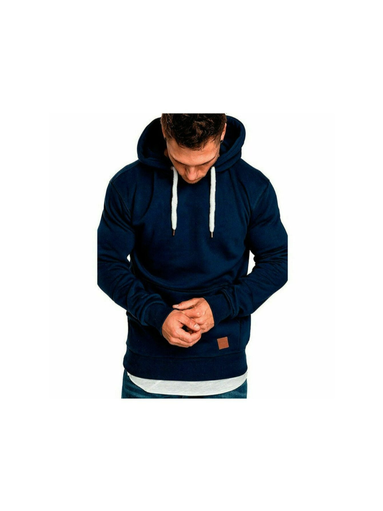 CRAZYHONEY Men Hoodie Casual Hooded Solid Pocket Cup Slim Fit Sweatshirts Pullover Sweater Tops Long Sleeve