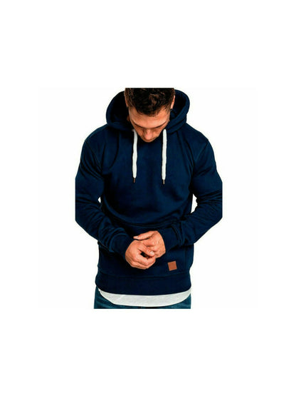 CRAZYHONEY Men Hoodie Casual Hooded Solid Pocket Cup Slim Fit Sweatshirts Pullover Sweater Tops Long Sleeve