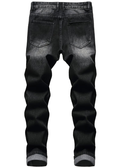 A Trendy Men's -style Distressed Skinny Jeans with Stretch