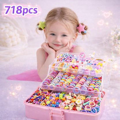 Girls' Hair Accessories Set 718-Piece - Bows and Clips
