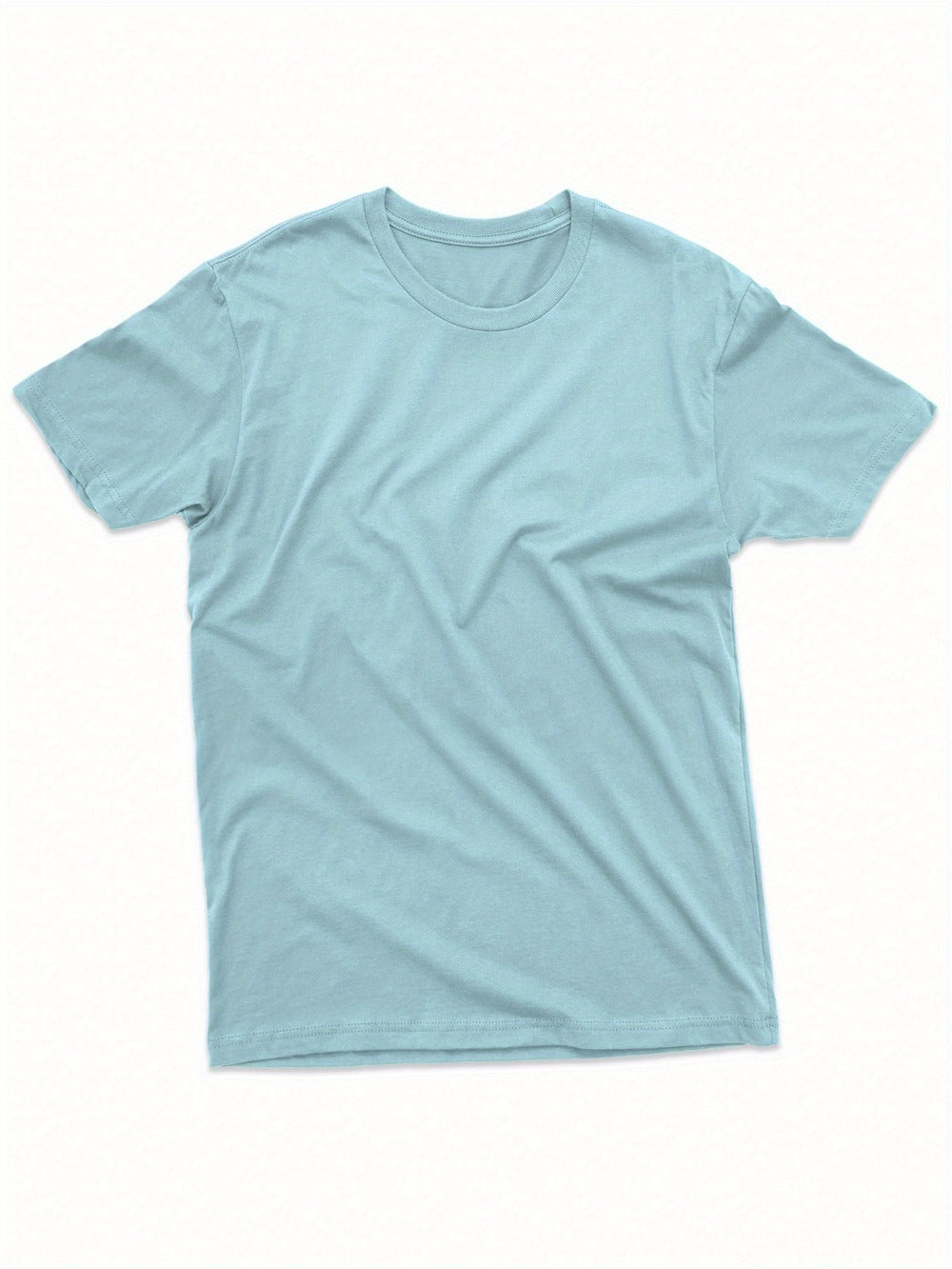 Men's Solid Color T-Shirt - Classic Neck Short Sleeve 079589
