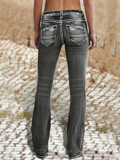 Non-stretch Multi-pocket Design, Classic Zipper Button, Fashionable Casual Versatile Jeans