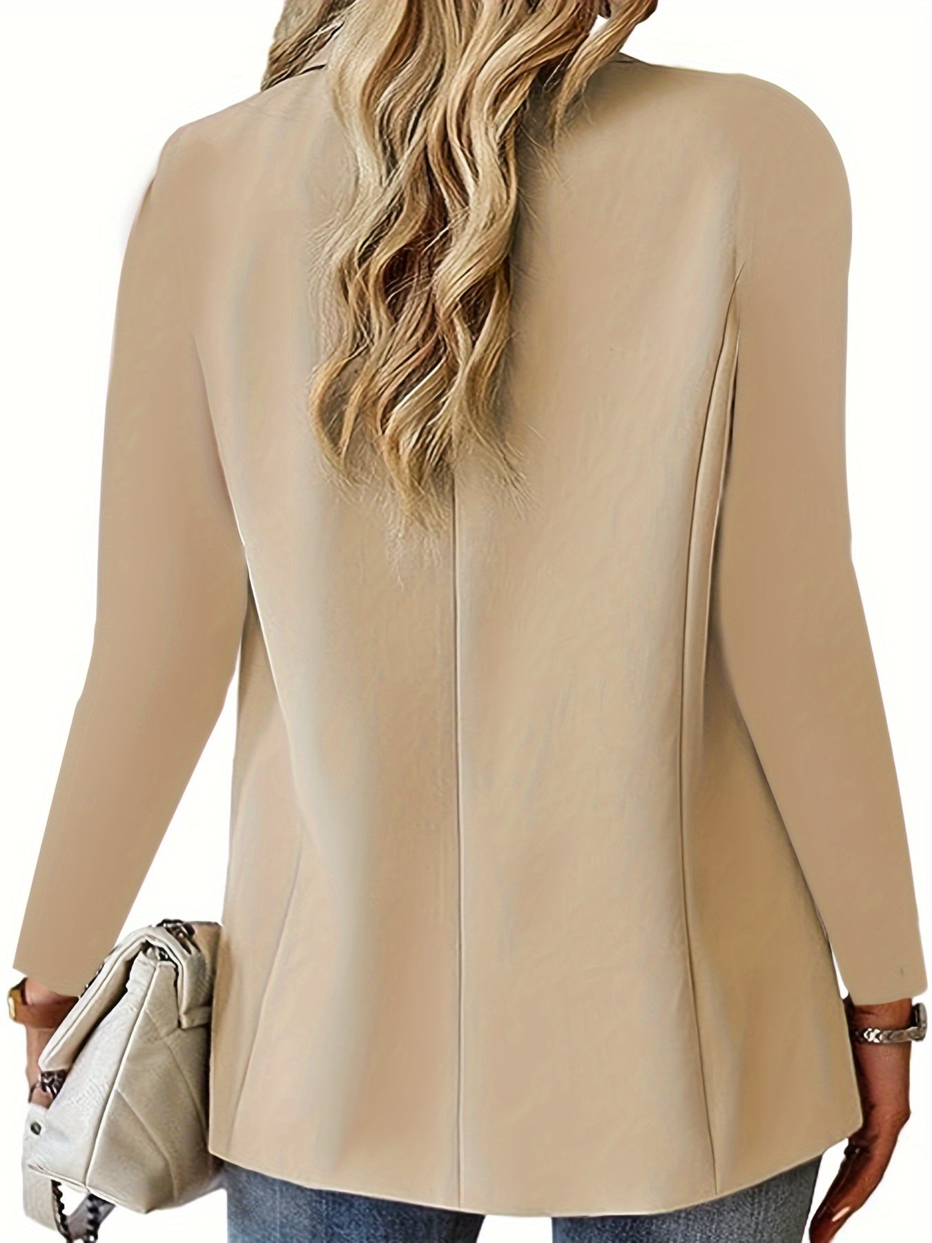 Women'S Casual Loose-Fitting Long Sleeve Solid Color Cardigan Suit Jacket