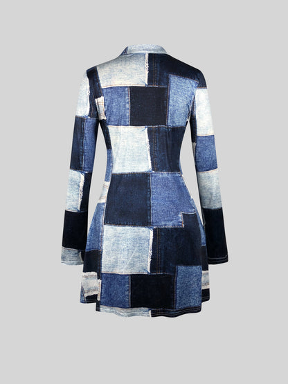 Casual Plaid Print Two-piece Skirt Set, Button Front Lapel Neck Blouse & Skinny Skirt Outfits - Women's Clothing -  Stylish & Comfortable - Perfect for Casual Occasions - Ideal Gift for Women