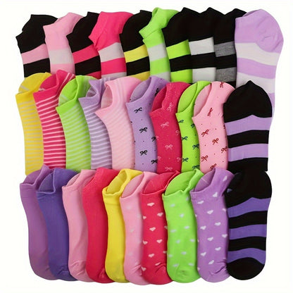 20 Pairs Random Candy Colored Socks Casual Breathable Low Cut Socks Soft And - product view 2