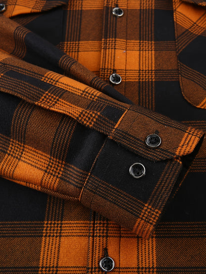 Men's Hooded Plaid Shirt Jacket with Flannel Lining - Thickened Winter Coat, Button Front, Black/White/Gray/Beige Plaid, Euro/American Sizing, Casual Outdoor & Formal Wear (Hand Washable) - Blazer Coat for