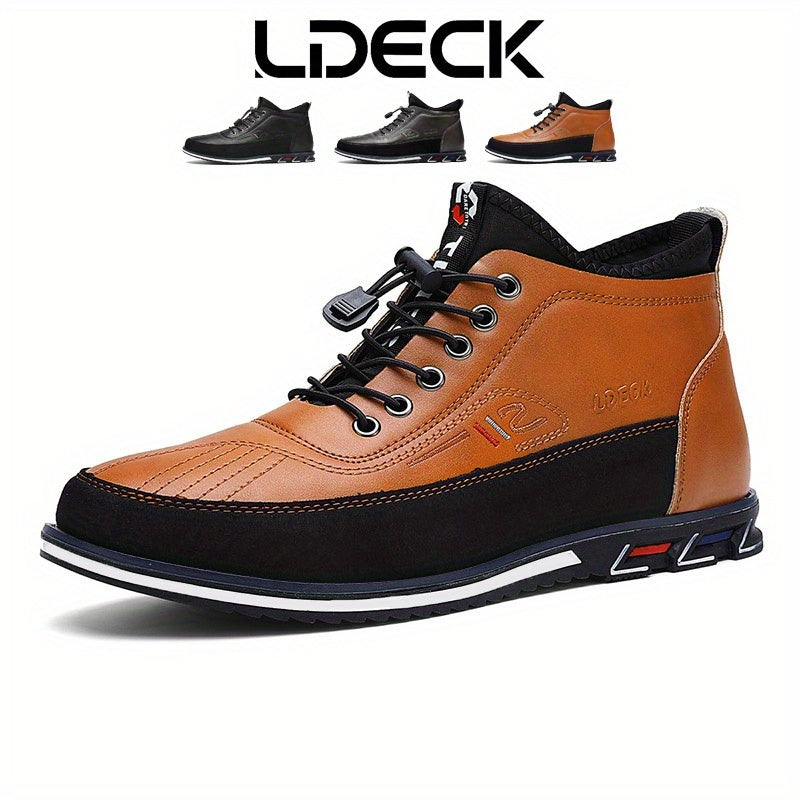 2025 New Handmade Mid-Top Casual Men's Shoes Versatile Fashion Mid-Top Shoes Men's Fashion Casual Shoes