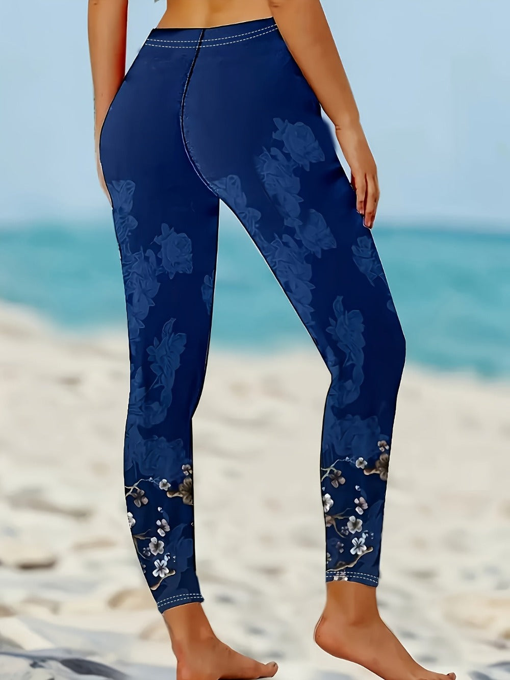 Women's Stretch Leggings - Floral Print 279397