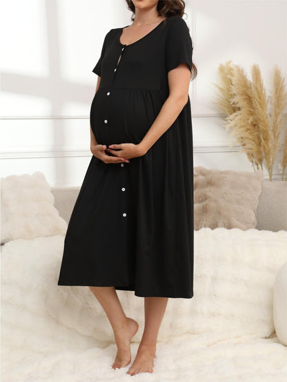 Black Short-Sleeve Dress - product view 6