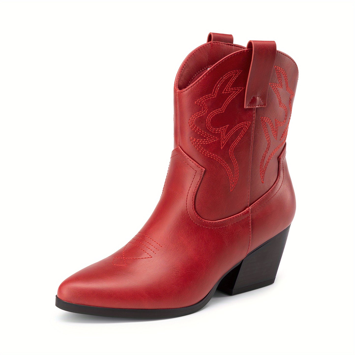 Chic Women'S Ankle Boots Featuring a Retro Classic Design with Embroidered Geometric Patterns And a Pointed V-Shaped Toe, Perfect for Walking Or Parties., Women Shoes