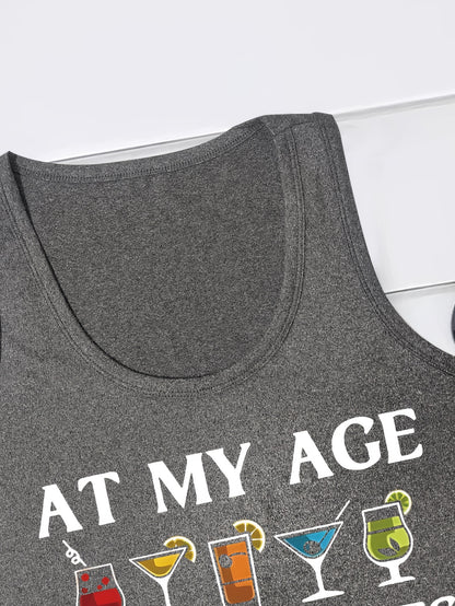 Sleeveless Vests for Women Featuring Trendy Prints of Letters And Beverage Cups, Perfect for Spring And Summer
