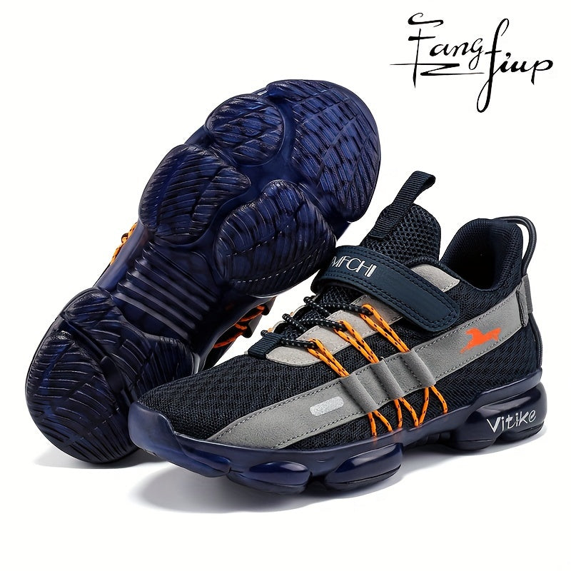 FANGFIUP Kid's Boys Running Shoes Sneakers Knitted Mesh Tennis Shoes Breathable Lightweight Sports Shoes for Boy Fashion Athletic Casual Shoes