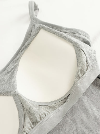 [3-Pack Adjustable Camisole] 3-Pack Comfortable And Versatile Adjustable Strap Camisole With Built-in Bra Pads, One-Piece Bra For Anti-Exposure, Suitable For Home Wear Or Outerwear
