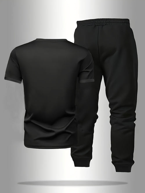 USA Men's Casual Sportswear Set Summer T-Shirt and Pants Two-Piece