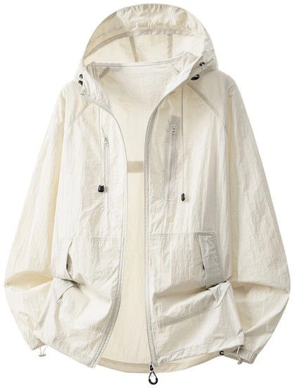 Men'S Hooded Skin Suit, Men'S Outdoor Fishing Breathable Style, High-Quality Nylon Thin Sports Casual