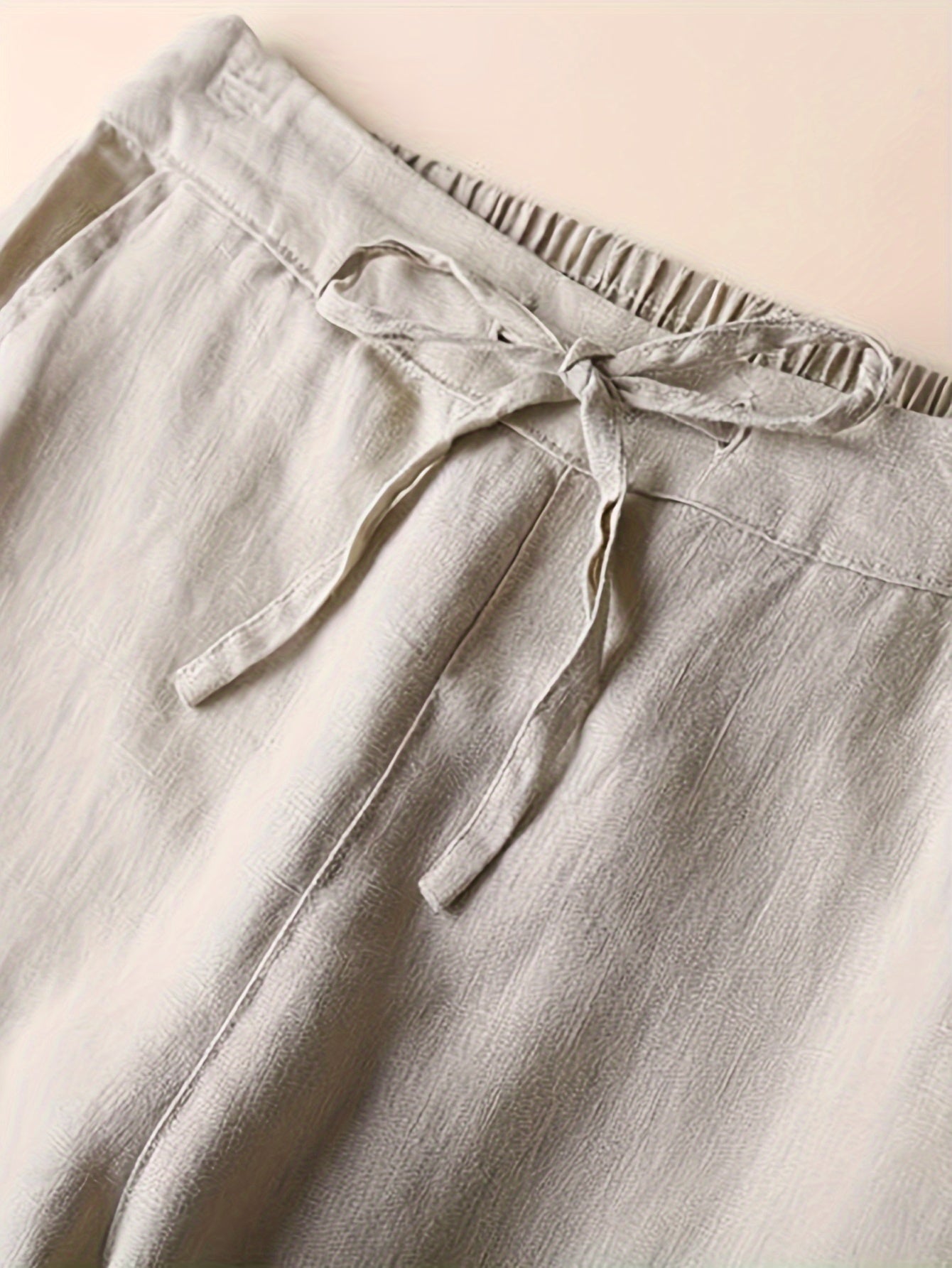 Women's Linen Pants - Summer High Waist Straight Leg Pants with Drawstring | Casual Beach Palazzo Pants | Boho Vacation Trousers for Travel