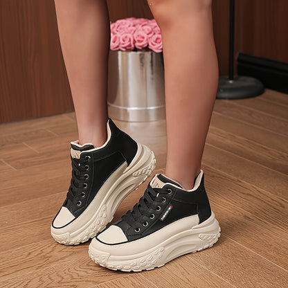 Autumn High Top Shoes Women's New Small White Shoes Casual Women's Shoes Thick Sole Show High Soft Sole Shoes, Women Shoes, Sneakers