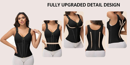 Extreme Latex Corset Waist Vest With Bra, Sports-Style Underwear Corset Belt, Adjustable Straps, Tummy-Control Shaping Pants, Detachable Straps With Zippered Crotch, Summer'S Top Choice For Layering