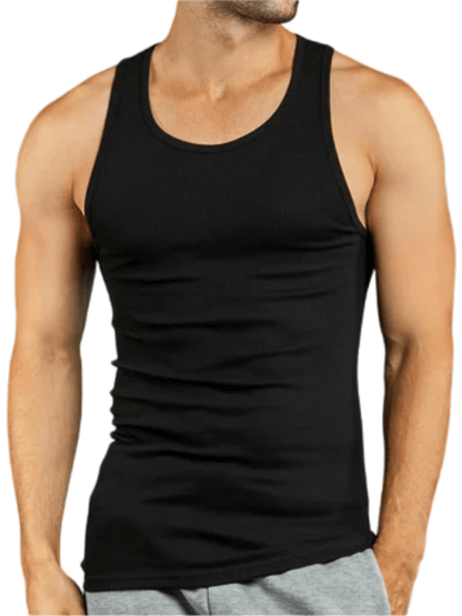 3 Pack Men's Solid 100% Cotton Tank Top A Shirt S-3XL Basic Underwear Daily Wear Classic Fit Regular Plus Big & Tall Size, Basic Layering Tops, Cotton Workout Breathable Casual A-Shirts for Sport Hiking Activewear