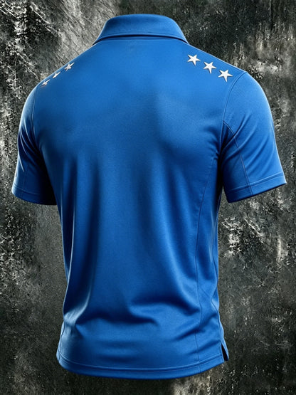 USA 1776-2026 250 Years of Freedom, Men'S Short-Sleeve Polo Shirt, Golf Polo Shirt, Polyester Fiber Fabric, Lightweight And Breathable, Suitable for Anniversary Celebrations