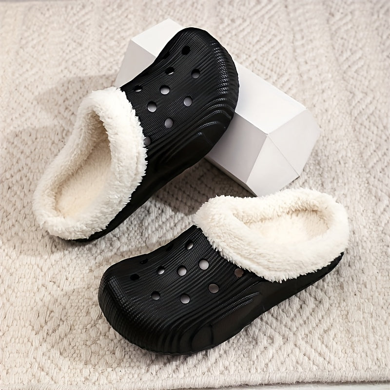 New Winter Couples' Casual Fashion Warm Thick-Sole Slippers - Indoor & Outdoor Use, Women's Style Included, Women Shoes