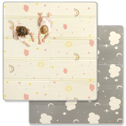 Baby Play Mat - Foldable Reversible Waterproof Padded