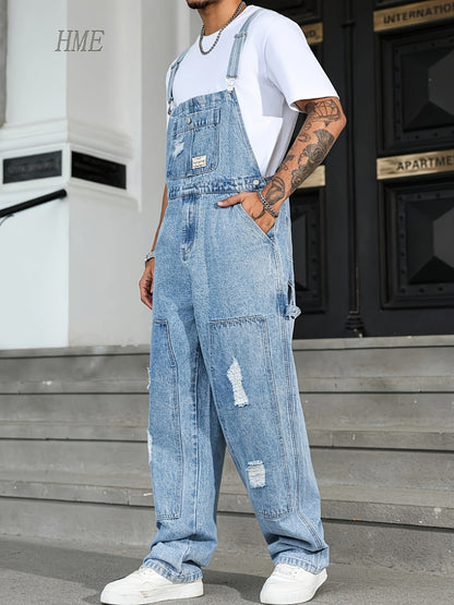 Men's Denim Overalls - Pocket Detail 907237