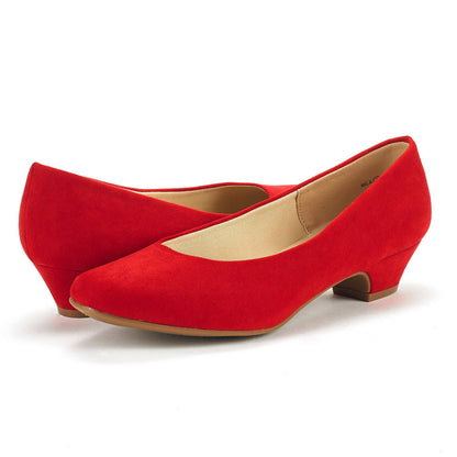 Women's Low Casual Chunky Heel Pump Shoes Comfort Elegant Design Low Chunky Heels Pumps Comfortable Round Toe Dressy Elegance Work Shoes Functional Design