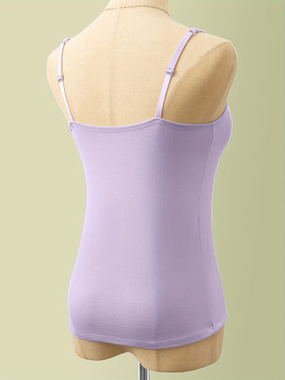 Women'S One-Piece Summer Loungewear Featuring Integrated Bra Padding, Camisole Style, Wire-Free