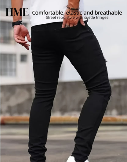 Men's Skinny Jeans - Classic Wash Patchwork