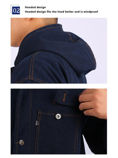Thick Denim With Multiple Pockets, And Dust-proof Jumpsuit, One-piece Workwear, Suitable For Spring Outdoor Sports And Work, Unisex Style