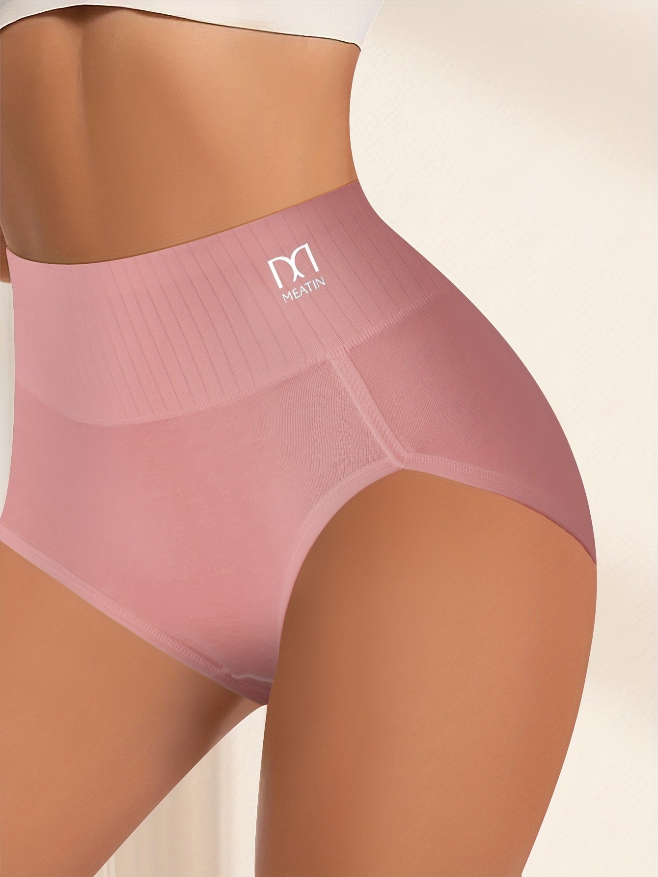 QUASTI 10pcs Women'S Dopamine Colourful Stripes Breathable Comfortable Fit Women'S High Waisted Panties Elastic Soft Hip Wrapping High Waisted Thigh Panties Back to Sports Panties & Women'S High Waisted Fashion Panties