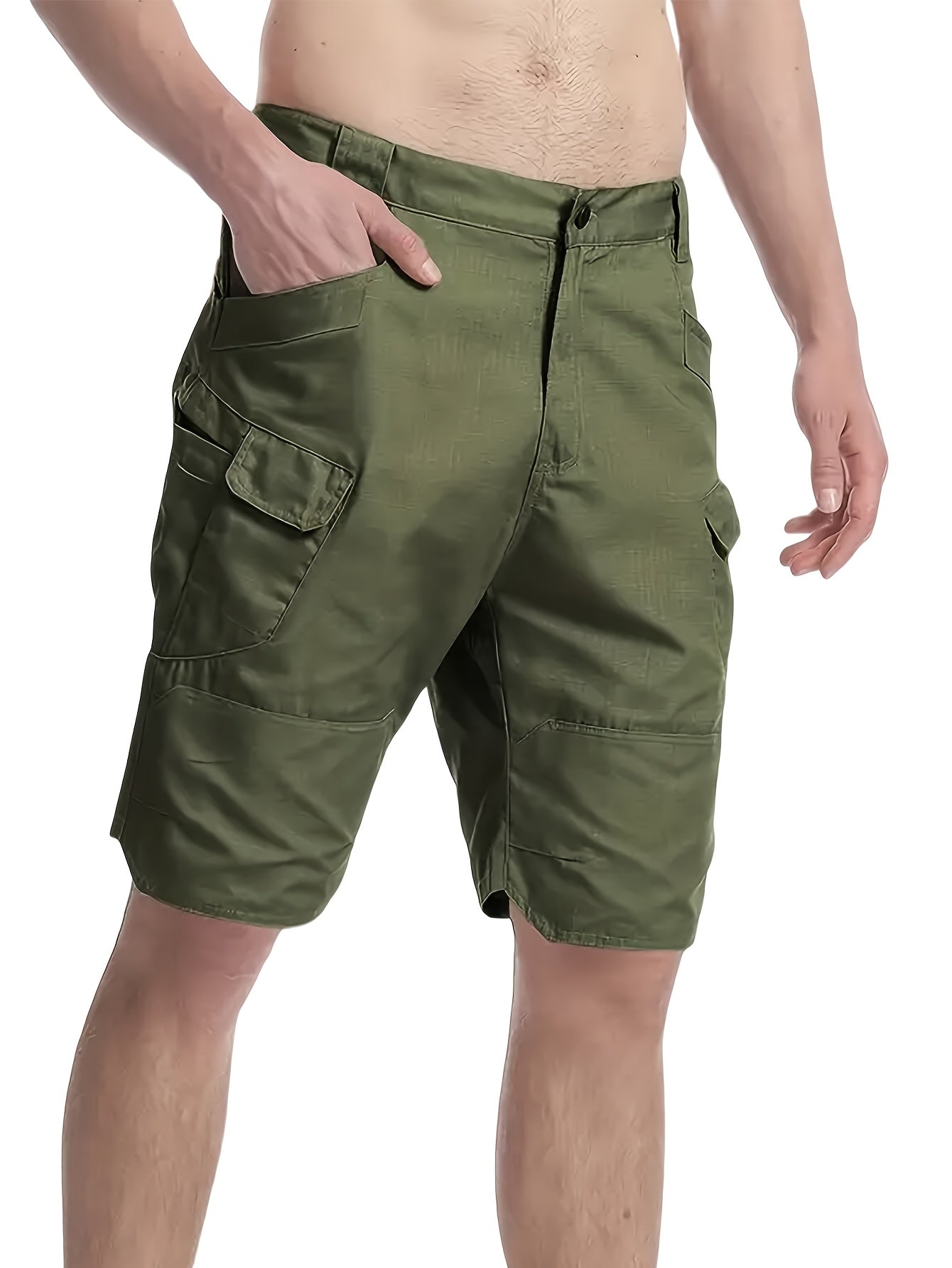 2pcs Summer Outdoor Cargo Shorts for Men, Multi-Pocket Hiking Shorts, Durable, Ripstop, Wear-resistant, Good for Camping, Hunting, Fishing, Summer Outdoor Activies and Daily Wear