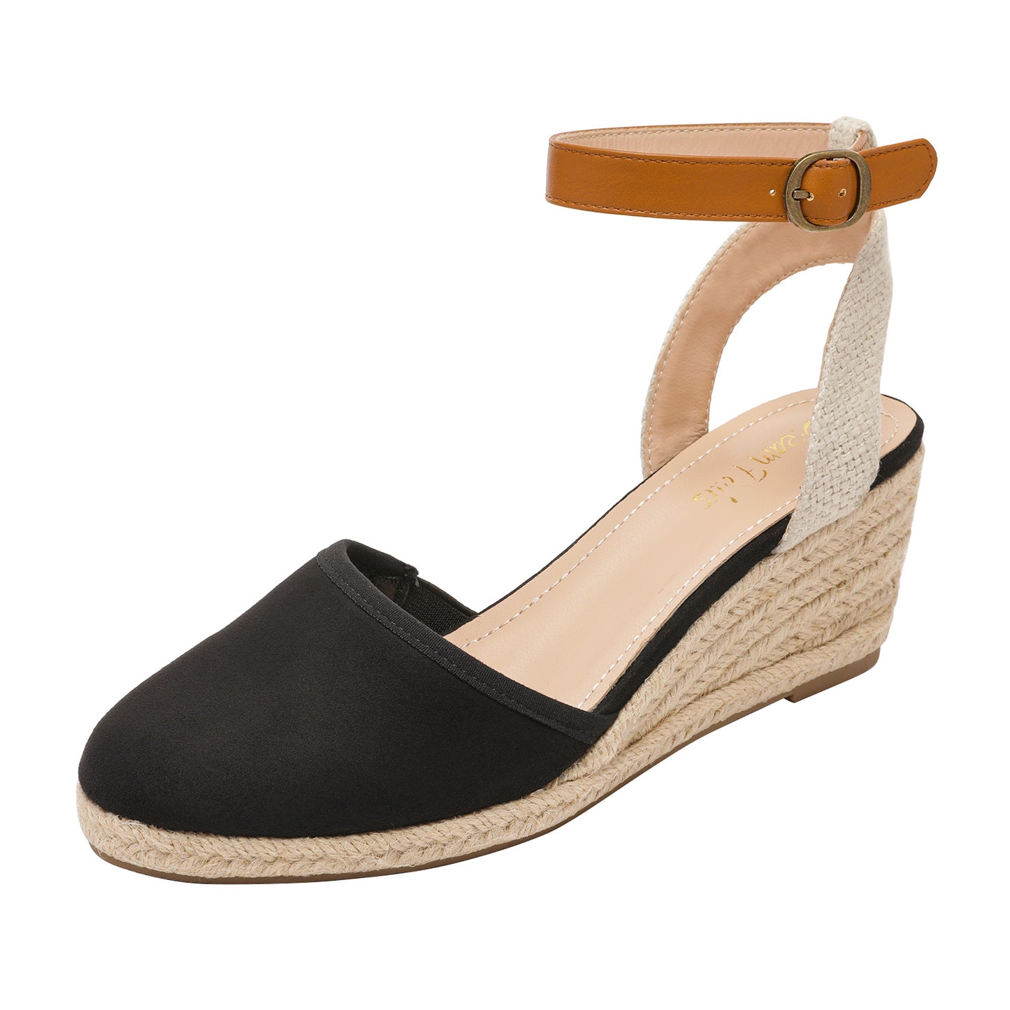 Women's Ankle Strap Closed Toe Espadrille Wedge Heels Sandals, Versatile and Stylish for weddings, shopping, dating, with wrap dresses, jeans, skirts, shorts, jumpsuits, for formal or casual occasions