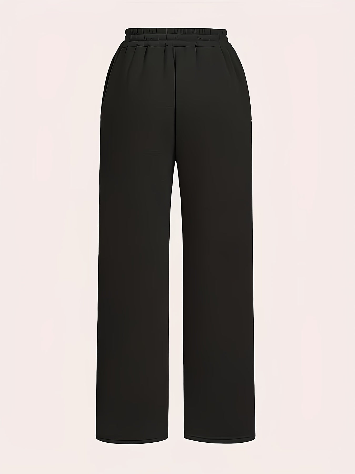 4pcs Women's Straight-leg Casual Pants - Elastic Waistband, with Pockets, Comfortable All Year Round, Machine Washable, Smooth Texture, Simple Design - Red, Black, White, Gray Casual Home Pants, Jogging Pants, Casual Wear, Halloween, Teacher's Day