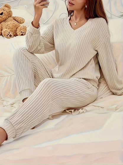 Women'S Loungewear Set, Top with Long Pants. Women'S Apparel, Women'S Summer Clothing, Women'S Summer Outfits, Women'S Popular Outfits, Women'S Set, Women'S Two-Piece Outside Twopiece Set Women'S Autumn Two-Piece Set Women'S Clothing