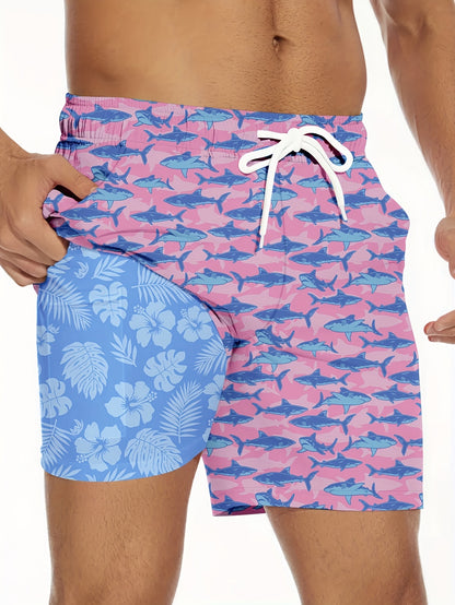 Keevoom Men'S Swim Trunks Quick-Dry 2-in-1 Built-in Liner With Belt Loop Pocketed Compression Liner Shorts Lightweight Surf Shorts Ideal For Swimming, Beach Vacations, Gym Use