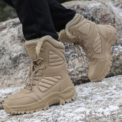 Men's Snow Boots - Non-Slip Sole Plush Lined for Beach & Water