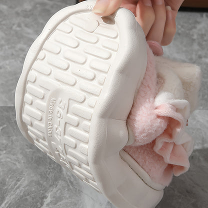 [Valentine's Day Gifts] Kawaii Hello Kitty Plush Slippers - Cute Y2K Cartoon Clothing Shoes with Non-Slip PVC Sole, Soft Padded & Hello Kitty Face/Hands for - Indoor/Bedroom Wear (Size Up for), Valentine's Day Gifts, Women Shoes
