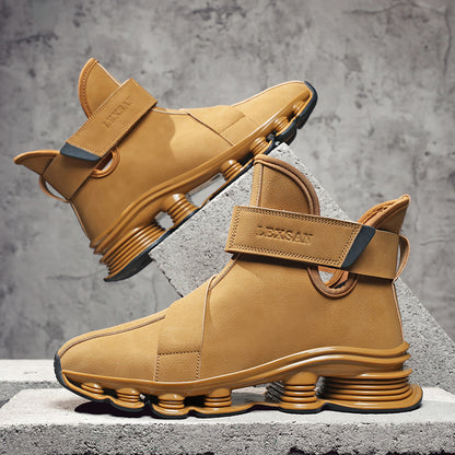 Men'S All-Season High-Top Sports Shoes - Lightweight Breathable Anti-Slip Running & Walking Shoes with TPU Sole, Round Toe & Hook-and-Loop Closure, All-Terrain Traction, Casual Outdoor Sneakers for Gym, Hiking, Daily Wear - Durable -like Upper (/Red