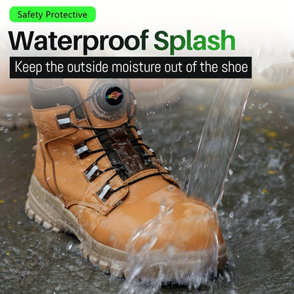 Steel Toe Work Safety Shoes - Puncture-Proof, Anti-Smash, Non-Slip, Shock-Absorbing, with Convenient Rotating Buckle, High-Top Protective Design - Ideal for Men And Women In Industrial, Construction, And Outdoor, All Seasons, Father's Day Gift