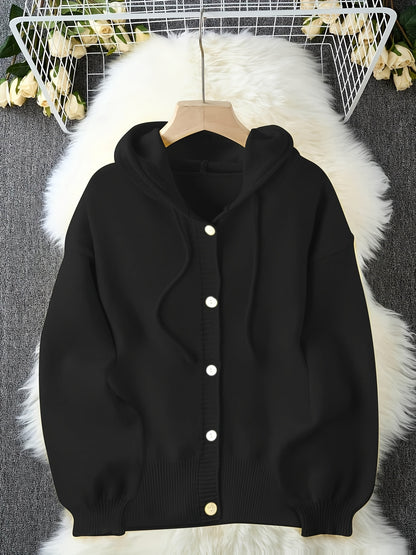 Plus Size - Plus Size - Plus Size Women'S Clothing, Sweet And Cute Style, Women'S Hooded Button-Up Cardigans, Autumn And Winter Fashion And Playful Items