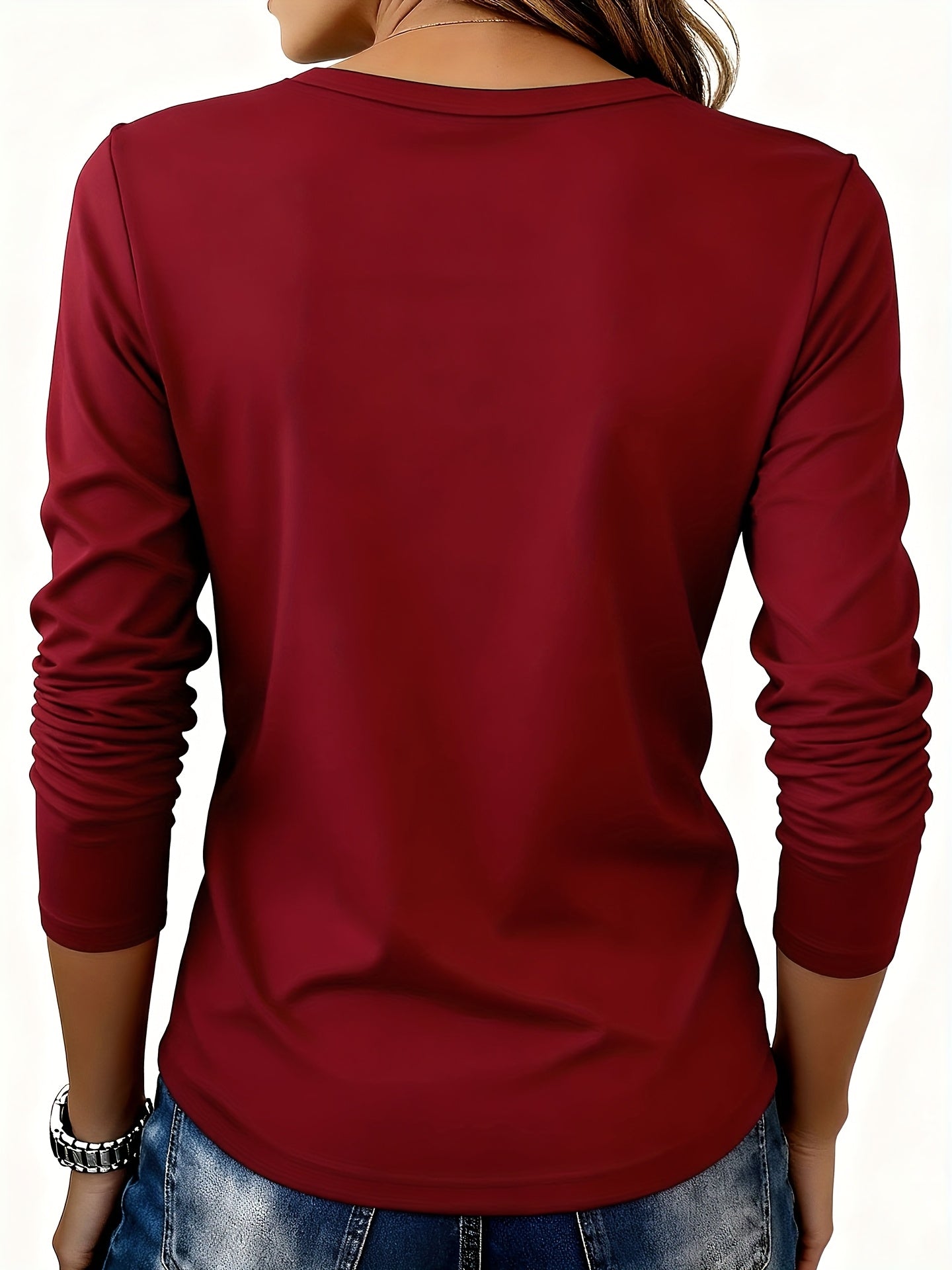 Woman T shirts 1pc Jesus The Name Above All Names Washable Comfortable Durable Easy Wear Casual Holiday Party Outfit Fashion 200g Heavyweight Long Sleeve T Shirt (100% Polyester)