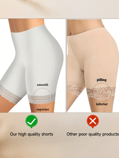 Women's Mixed colors Lace High-Waist Shorts - product view 9
