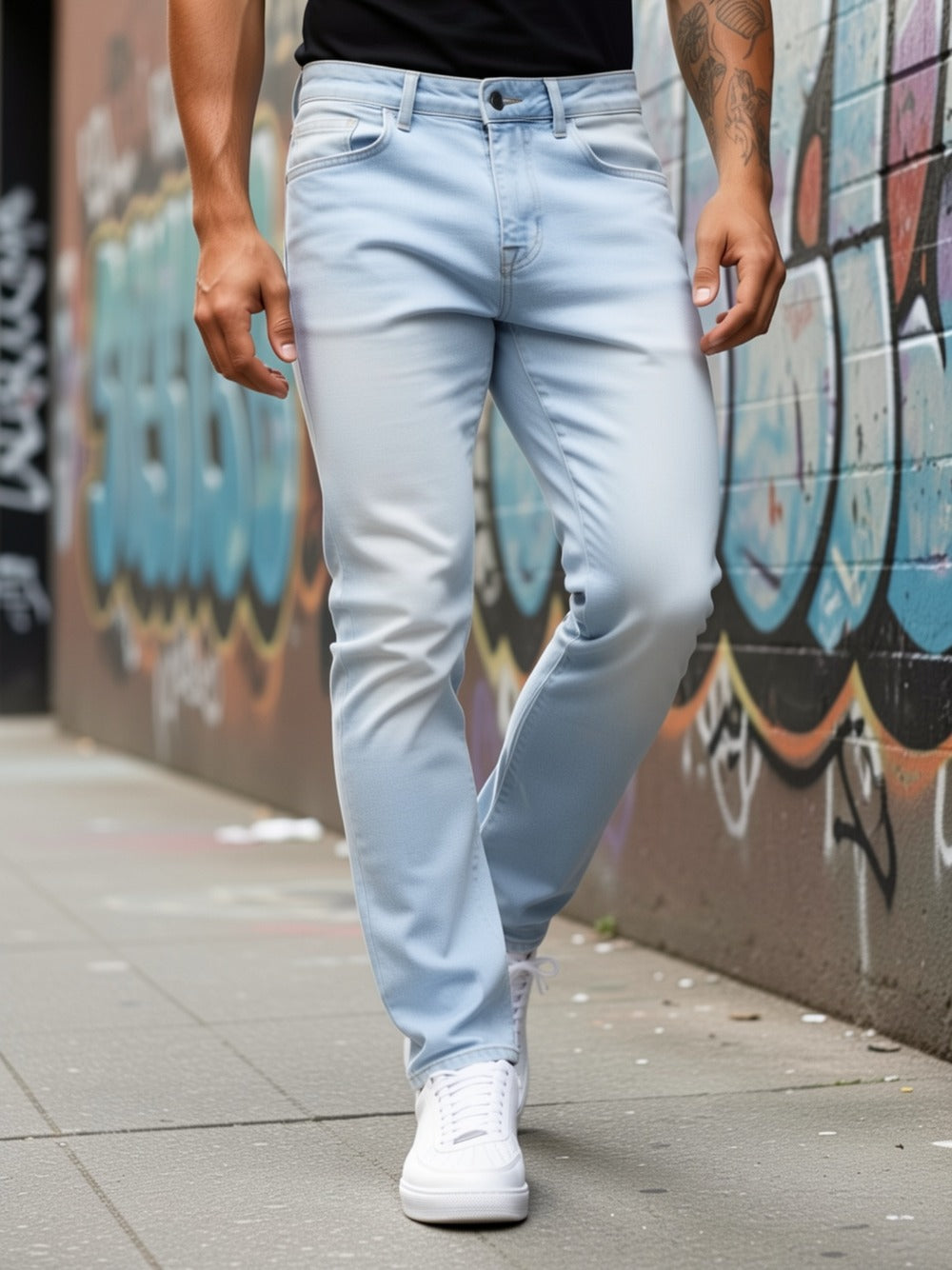 Men's Slim Fit Jeans - Classic Wash Clean Finish Travel 374501